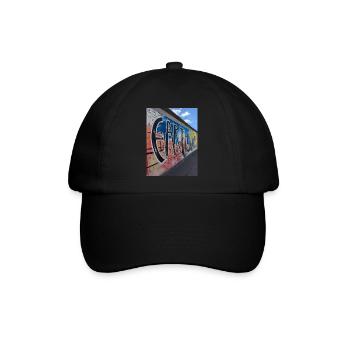Straßenkunst. Berliner Mauer - Baseballkappe - Schwarz/Schwarz - Vorne