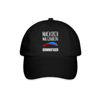 Gummifisch Angler - Baseballkappe - Schwarz/Schwarz - Vorne