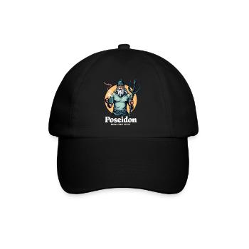 Poseidon brews Craft Coffee! - Baseballkappe - Schwarz/Schwarz - Vorne