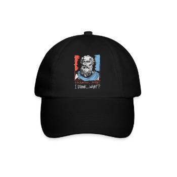 Sokrates-Witz für Philosophie-Fans - Baseballkappe - Schwarz/Schwarz - Vorne