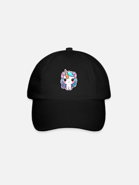 einhorn - Baseballkappe - Schwarz/Schwarz