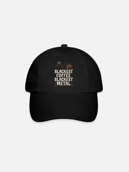 Schwarzer Kaffee Metal - Baseballkappe - Schwarz/Schwarz