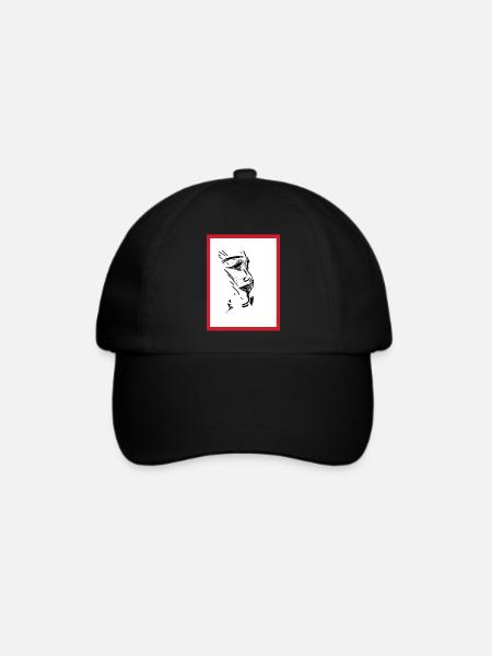Weibliche Porträt-Tinte - Baseballkappe - Schwarz/Schwarz