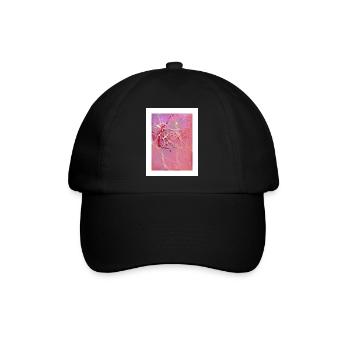 Abstrakte rosa Reflexionen - Baseballkappe - Schwarz/Schwarz - Vorne
