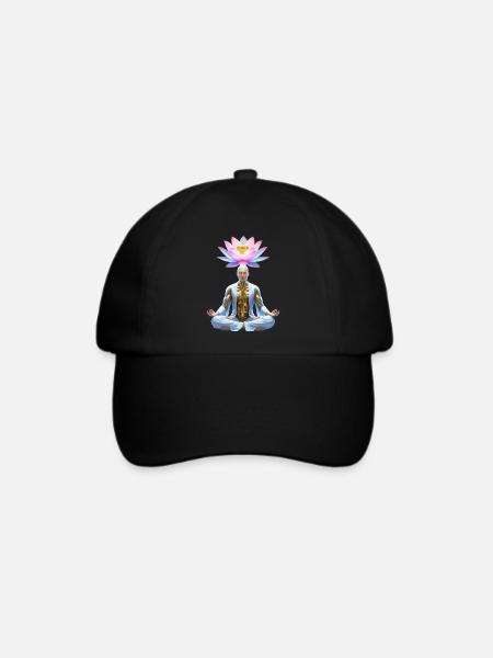 Cybermystische Lotus-Meditation - Baseballkappe - Schwarz/Schwarz
