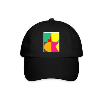 Pop-Art-F-Wort - Baseballkappe - Schwarz/Schwarz - Vorne