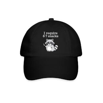 6-7 Internet Meme Cooler 6 7 Waschbär - Baseballkappe - Schwarz/Schwarz - Vorne