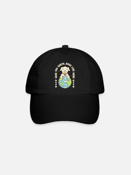 Save The Earth Dogs leben hier - Baseballkappe - Schwarz/Schwarz
