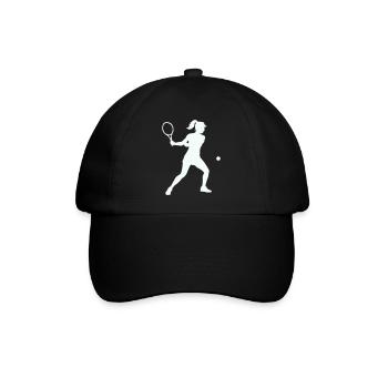 Tennis silhouette im Schwung - Baseballkappe - Schwarz/Schwarz - Vorne