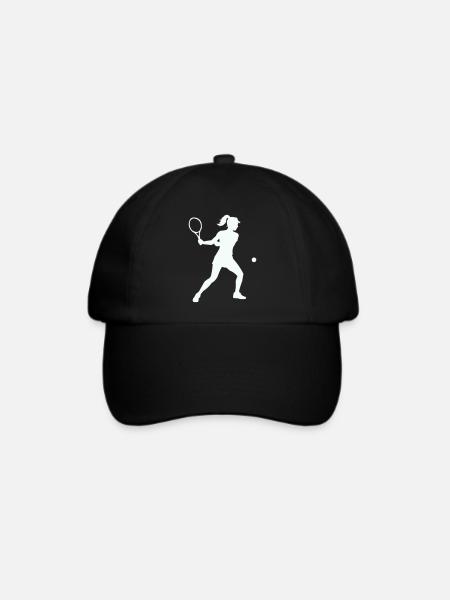 Tennis silhouette im Schwung - Baseballkappe - Schwarz/Schwarz
