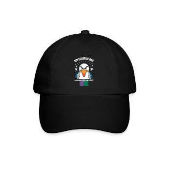 Möwe Ostsee Nordsee Urlaub Bin Da Kann Losgehen - Baseballkappe - Schwarz/Schwarz - Vorne