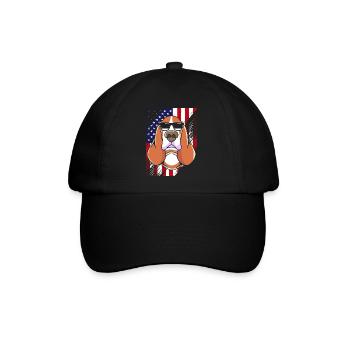 Basset Hound - Baseballkappe - Schwarz/Schwarz - Vorne