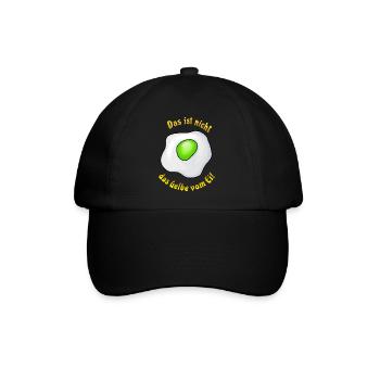 Das ist nicht das Gelbe vom Ei! - Wortwitz-Design - Baseballkappe - Schwarz/Schwarz - Vorne