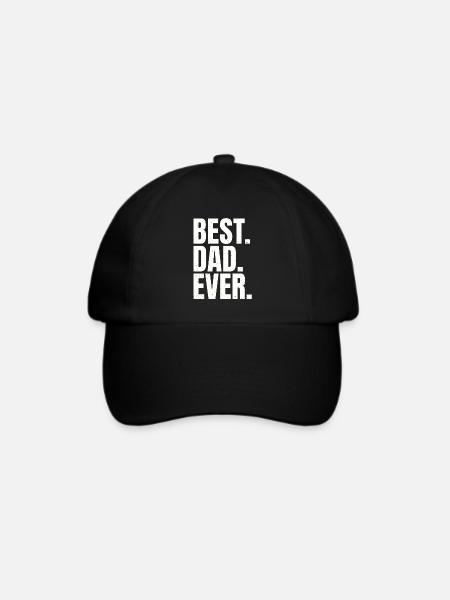 Bester Vater aller Zeiten: Kühne Typografie - Baseballkappe - Schwarz/Schwarz