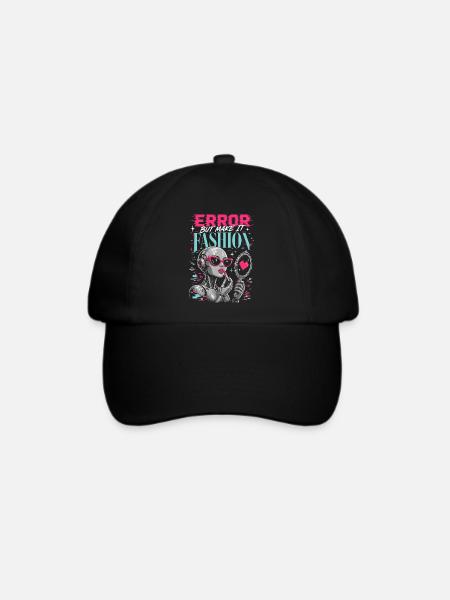 Error Fashion – Futuristischer Roboter-Style - Baseballkappe - Schwarz/Schwarz