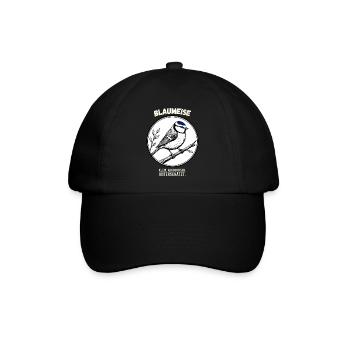 Blaumeise – Kleiner Vogel, großer Charakter - Baseballkappe - Schwarz/Schwarz - Vorne