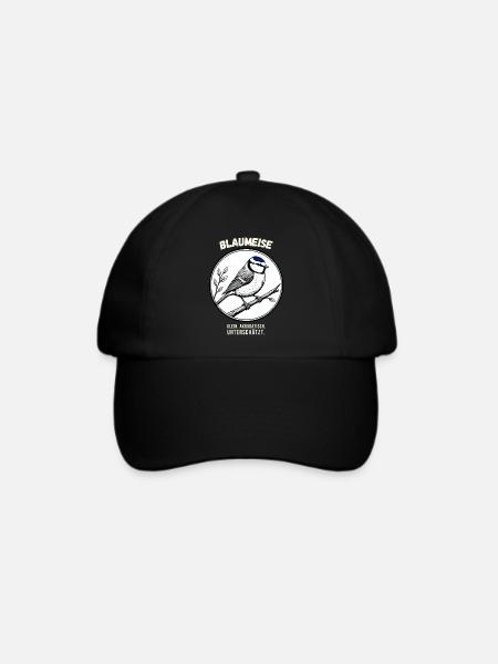 Blaumeise – Kleiner Vogel, großer Charakter - Baseballkappe - Schwarz/Schwarz