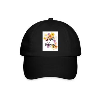 Just Vibing Blumenkranz - Baseballkappe - Schwarz/Schwarz - Vorne