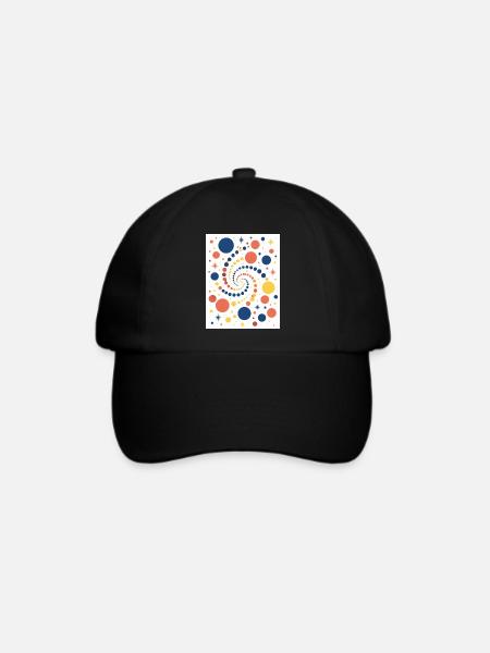 Bunte Spirale aus Punkten - Baseballkappe - Schwarz/Schwarz
