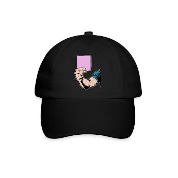 Pinke Karte - Baseballkappe - Schwarz/Schwarz - Vorne