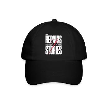 Nähen – My Repairs Better Have Stories - Baseballkappe - Schwarz/Schwarz - Vorne