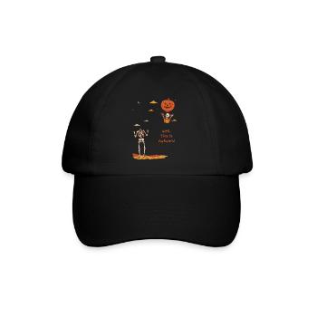 Nun, das ist das peinliche Halloween des kopflosen Skeletts - Baseballkappe - Schwarz/Schwarz - Vorne