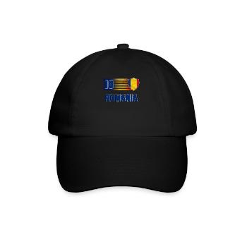 Rumänien - Baseballkappe - Schwarz/Schwarz - Vorne