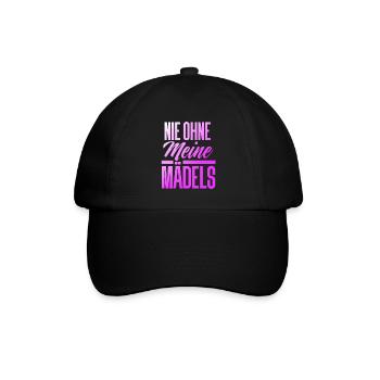 NIE OHNE MEINE MÄDELS - Baseballkappe - Schwarz/Schwarz - Vorne