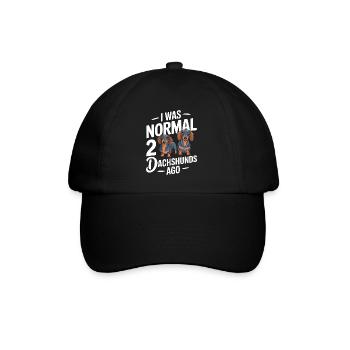 Dackel Hund - Baseballkappe - Schwarz/Schwarz - Vorne
