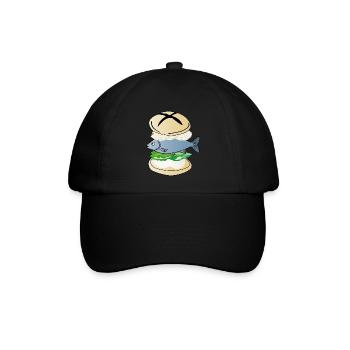 Norden Fischbrötchen Geschenk Brathering - Baseballkappe - Schwarz/Schwarz - Vorne