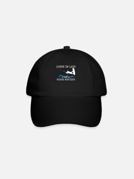 Wakeboarden Tut mir leid, ich bin spät dran, ich hatte eine Vorstandssitzung - Baseballkappe - Schwarz/Schwarz