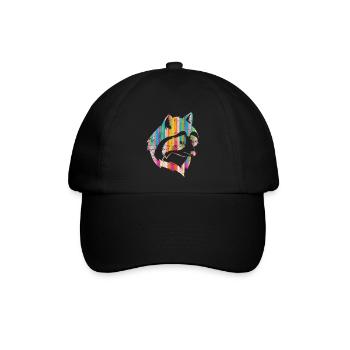 Waschbären Geschenk Waschbär - Baseballkappe - Schwarz/Schwarz - Vorne