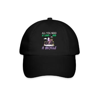 Radfahrerin Spruch Radsport Radrennen Geschenkidee - Baseballkappe - Schwarz/Schwarz - Vorne