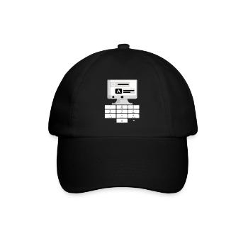 computerfreak Informatik Gamer Konsole Geschenk - Baseballkappe - Schwarz/Schwarz - Vorne