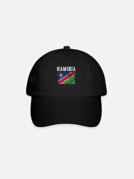 Namibia Flag Distressed - Namibische Flagge - Baseballkappe - Schwarz/Schwarz