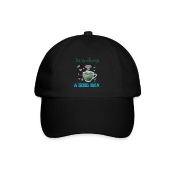 Tee trinken Teekanne Teetrinker Spruch Geschenk - Baseballkappe - Schwarz/Schwarz - Vorne
