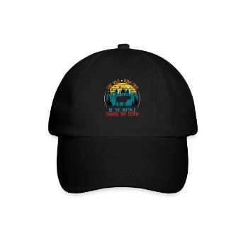 Tier Büffel Amerikanisch Bison Wildtiere Landschaf - Baseballkappe - Schwarz/Schwarz - Vorne