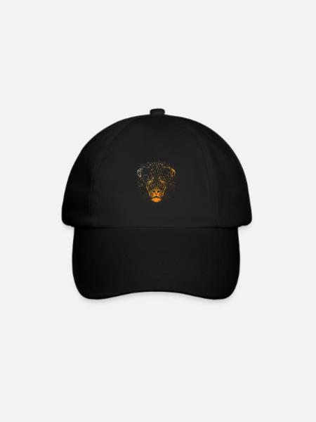 Löwengesicht Malen Kunstwerk - Baseballkappe - Schwarz/Schwarz