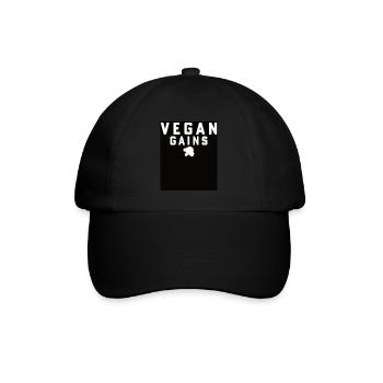 Pflanzliches Essen Vegan Gemüse Gesund Klimawandel - Baseballkappe - Schwarz/Schwarz - Vorne