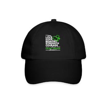 Zöliakie Bewusstsein Zöliakie Überlebender Grüne S - Baseballkappe - Schwarz/Schwarz - Vorne