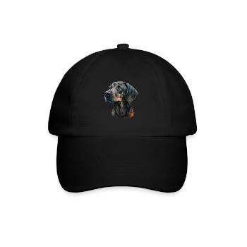 Plott Hound Porträt - Baseballkappe - Schwarz/Schwarz - Vorne