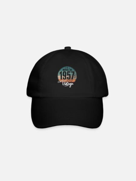 Vintage Made in 1957 Geburtsjahr 1957 Geburtstag - Baseballkappe - Schwarz/Schwarz