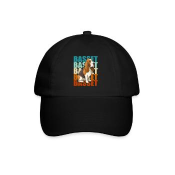 Basset Hound Bunt - Baseballkappe - Schwarz/Schwarz - Vorne