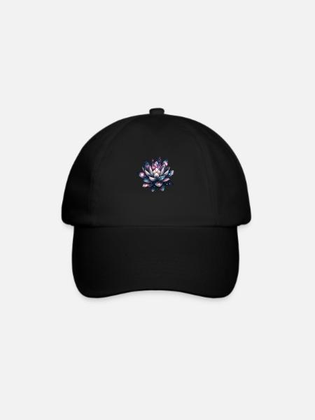 Celestial Bloom Galactic Lotus Unfolding - Baseballkappe - Schwarz/Schwarz