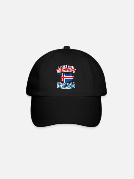Island-Flagge umarmt das Nordlicht-Design - Baseballkappe - Schwarz/Schwarz