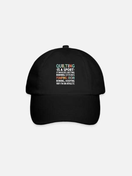Quilten, Quilten, Quilten, Nähen, Nähen - Baseballkappe - Schwarz/Schwarz