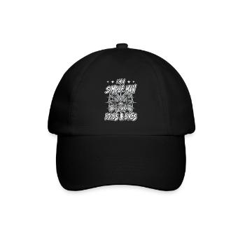 I Like Boobs & Bikes | Biker Sprüche - Baseballkappe - Schwarz/Schwarz - Vorne