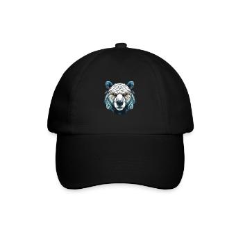 Eisbär Porträt Polar bär - Baseballkappe - Schwarz/Schwarz - Vorne
