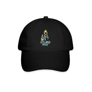 Islandpferd - Baseballkappe - Schwarz/Schwarz - Vorne
