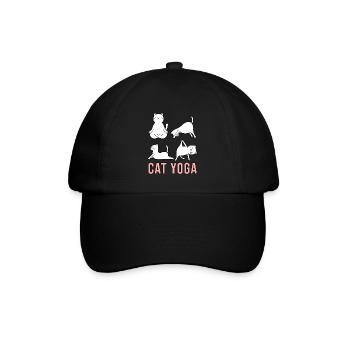 Dog yoga dont hate mediate cat yoga namaste - Baseballkappe - Schwarz/Schwarz - Vorne